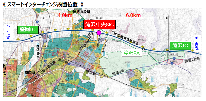 地図：スマートインターチェンジ設置位置