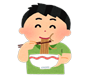 ラーメンを食べる男性のイラスト