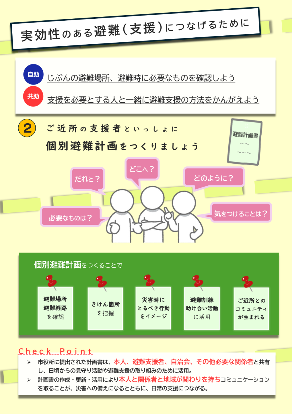 実効性のある避難、支援につなげるために