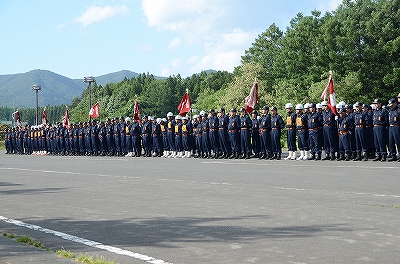 第50回滝沢市消防団ポンプ操法競技会と第36回滝沢市消防団規律訓練競技会の様子01