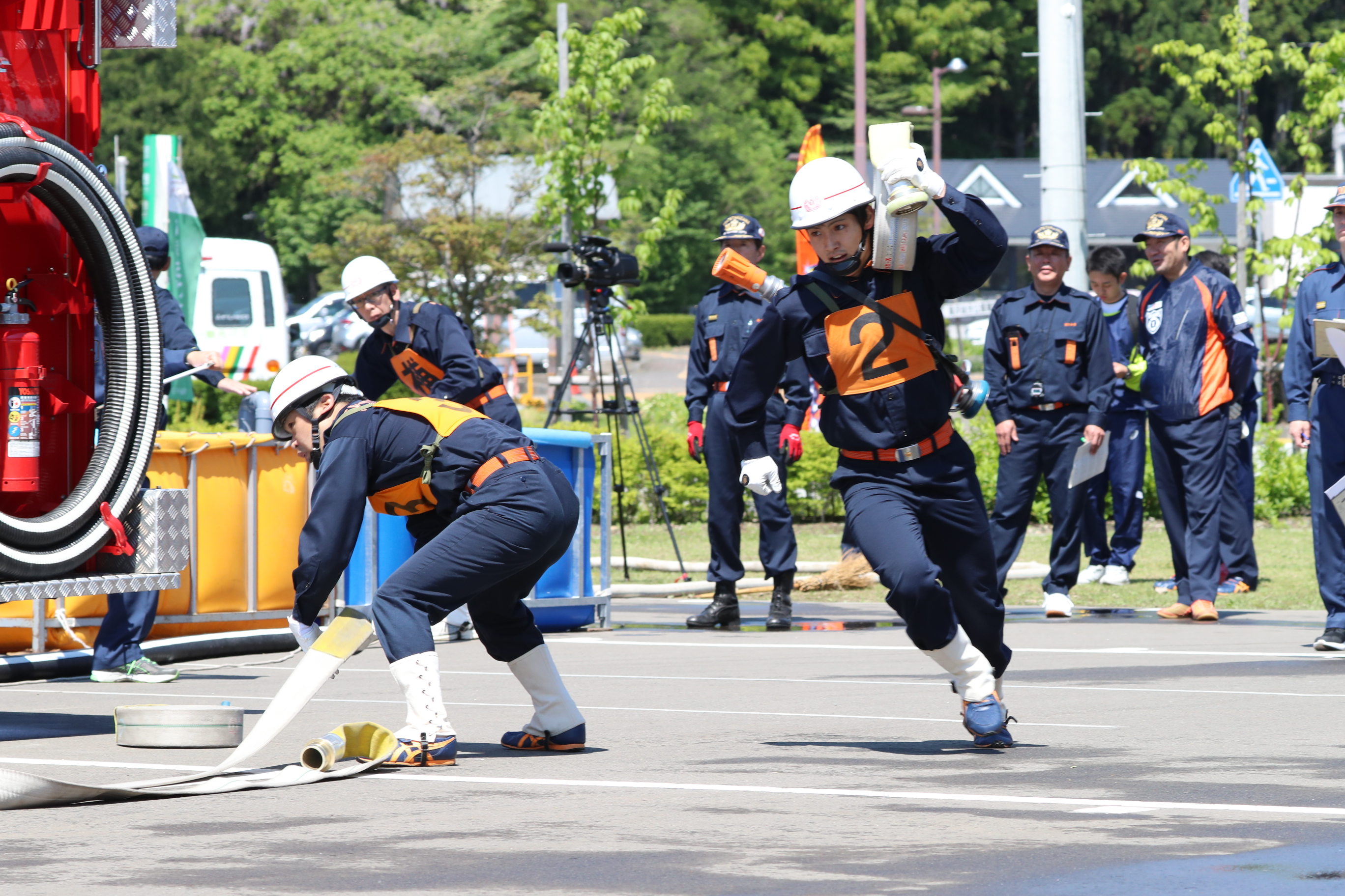 平成30年度ポンプ操法・規律競技会の様子