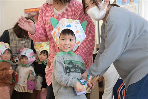 巣子保育園、豆まき会の様子3