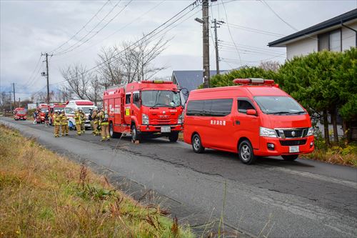 一斉出動された緊急車両たち