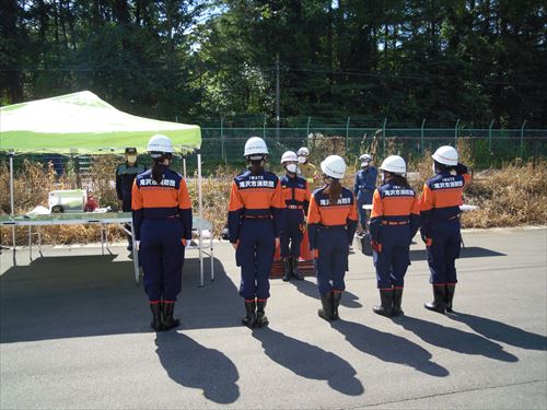 「いわて純情米県北広域集出荷センター結」で行われた火災防御訓練の様子