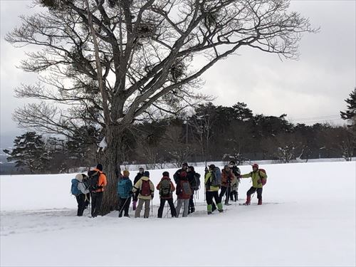 冬の鞍掛山麓探索スノーシューウォークイベントの様子4