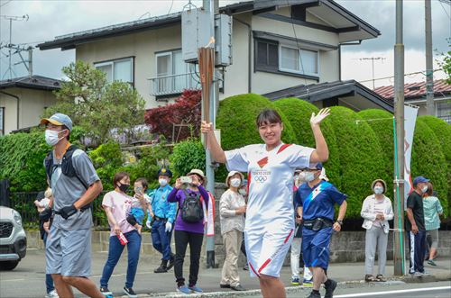 オリンピック聖火リレーの様子1