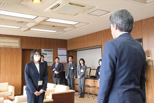 能登町への職員派遣出発式の様子1