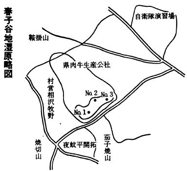 春子谷地湿原略図